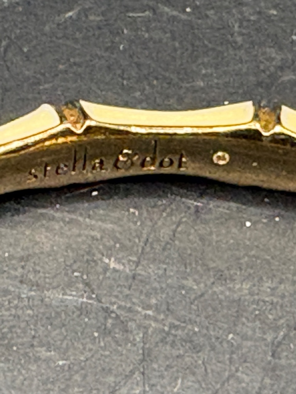 Stella & Dot Royal Blue & Creme Enamel Gold Tone Bangle Set - Picture 4 of 4